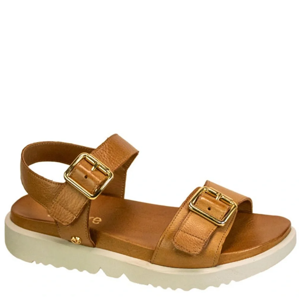 REVERE Womens CYPRUS Leather Sandal in Tan NIB size 10 - Picture 1 of 3